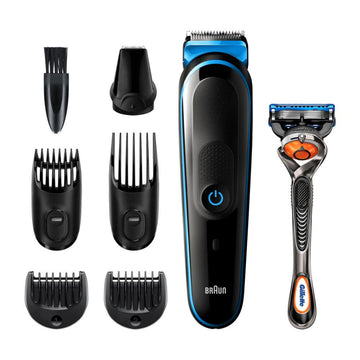 7-In-1 Mgk3245 Men Beard Trimmer, Face Trimmer & Hair Clipper, Black/Blue